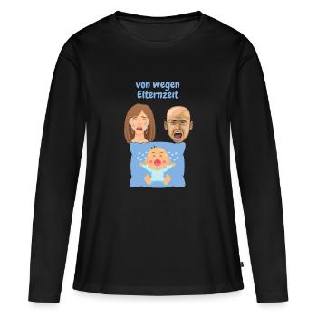 von wegen Elternzeit - Frauen Premium Bio Langarmshirt - Schwarz - Vorne - Julia (174cm)