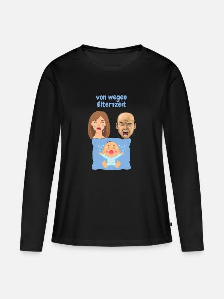 von wegen Elternzeit - Frauen Premium Bio Langarmshirt - Schwarz