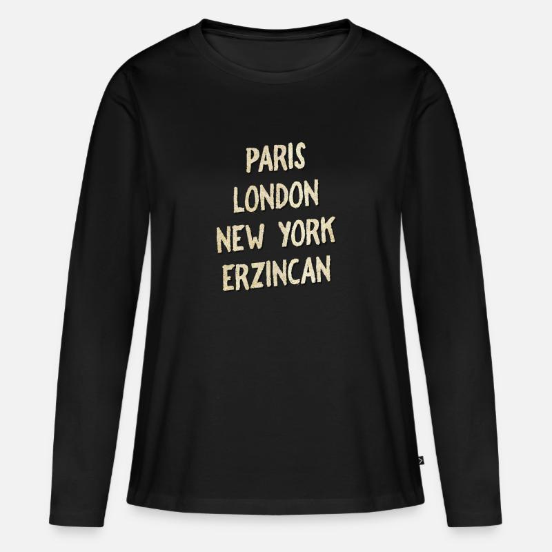Erzincan - T-shirt manches longues Premium bio Femme - noir