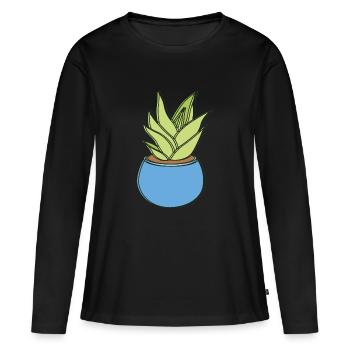 fall leaves - Women's Premium Organic Long Sleeve Shirt - black - Front - Julia (174cm)