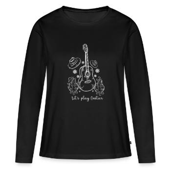 let's play guitar - T-shirt manches longues Premium bio Femme - noir - Devant - Julia (174cm)