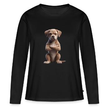 Chien sinistre 3 - T-shirt manches longues Premium bio Femme - noir - Devant - Julia (174cm)