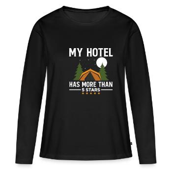 Camping Camping Cadeau Starry Sky - T-shirt manches longues Premium bio Femme - noir - Devant - Julia (174cm)