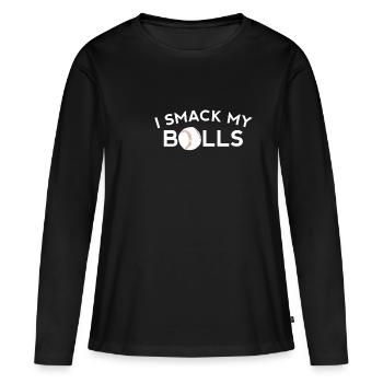 Je claque mes balles Chemise Cadeau de baseball - T-shirt manches longues Premium bio Femme - noir - Devant - Julia (174cm)