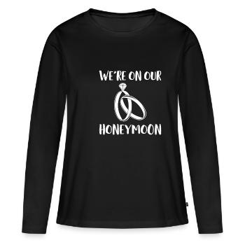Nous sommes sur notre lune de miel Flitterwochen Shirt - T-shirt manches longues Premium bio Femme - noir - Devant - Julia (174cm)