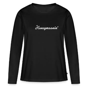 Chemise croisière Lune de miel 2022 - T-shirt manches longues Premium bio Femme - noir - Devant - Julia (174cm)