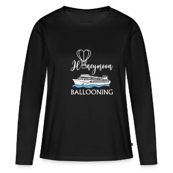 Lune de miel Ballooning Shirt Gift Cruise - T-shirt manches longues Premium bio Femme - noir - Devant - Julia (174cm)