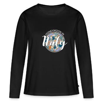 Lune de miel Chemise de vacances Italie - T-shirt manches longues Premium bio Femme - noir - Devant - Julia (174cm)