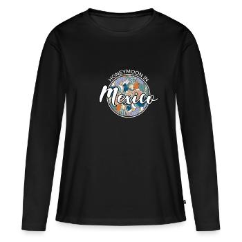 Lune de miel Chemise de vacances Lune de Miel Mexique - T-shirt manches longues Premium bio Femme - noir - Devant - Julia (174cm)