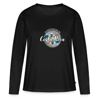 Lune de miel Chemise de vacances lune de miel Costa Rica - T-shirt manches longues Premium bio Femme - noir - Devant - Julia (174cm)