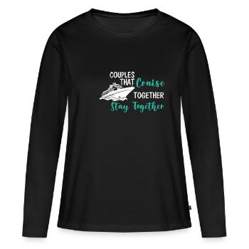 Les couples qui naviguent ensemble restent ensemble - T-shirt manches longues Premium bio Femme - noir - Devant - Julia (174cm)