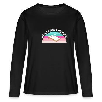 Dans Sexy et je le jette Cornhole Shirt cadeau - T-shirt manches longues Premium bio Femme - noir - Devant - Julia (174cm)