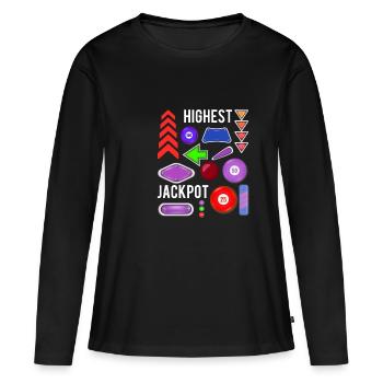 Chemise de flipper à jackpot le plus élevé - T-shirt manches longues Premium bio Femme - noir - Devant - Julia (174cm)