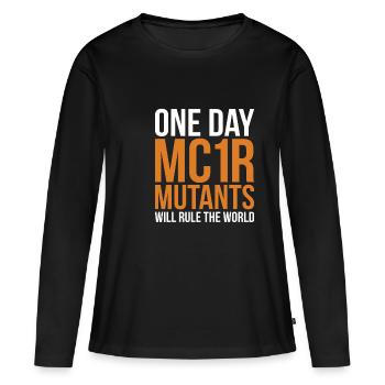 Un jour, les mutants MC1R régneront sur le monde - T-shirt manches longues Premium bio Femme - noir - Devant - Julia (174cm)