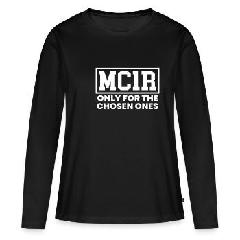MC1R Uniquement pour la chemise des élus - T-shirt manches longues Premium bio Femme - noir - Devant - Julia (174cm)