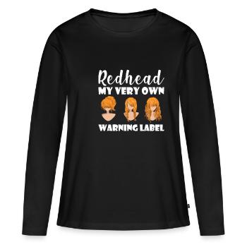 Redhead My Very Own Warning Label - T-shirt manches longues Premium bio Femme - noir - Devant - Julia (174cm)