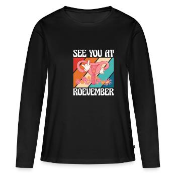 Rendez-vous à Roevember - T-shirt manches longues Premium bio Femme - noir - Devant - Julia (174cm)
