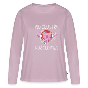 No Country For Old Men Shirt Cadeau - T-shirt manches longues Premium bio Femme - rose poudré - Devant - Julia (174cm)