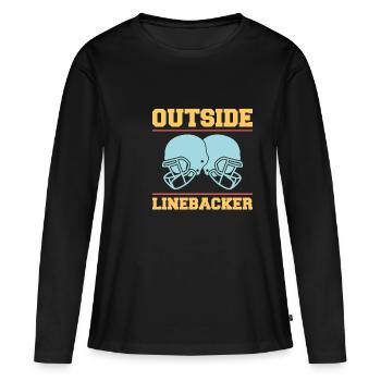 Outside Linebacker Shirt Gift - Women's Premium Organic Long Sleeve Shirt - black - Front - Julia (174cm)