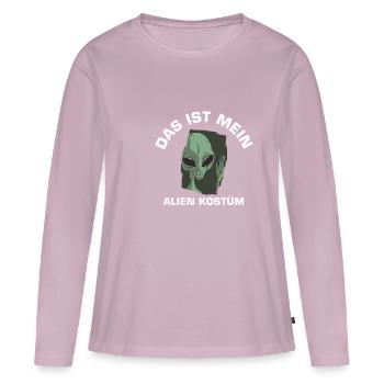 C’est mon cadeau de chemise de costume extraterrestre - T-shirt manches longues Premium bio Femme - rose poudré - Devant - Julia (174cm)