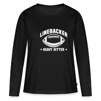 Linebacker Heavy Hitter Shirt Cadeau - T-shirt manches longues Premium bio Femme - noir - Devant - Julia (174cm)