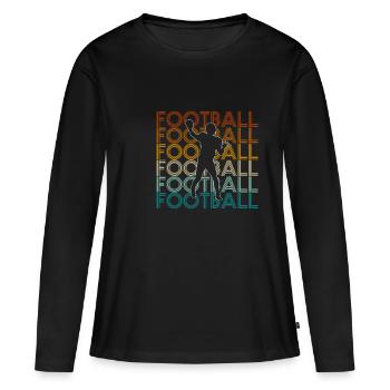 Vintage Retro Quarterback Shirt Football Gift - Women's Premium Organic Long Sleeve Shirt - black - Front - Julia (174cm)