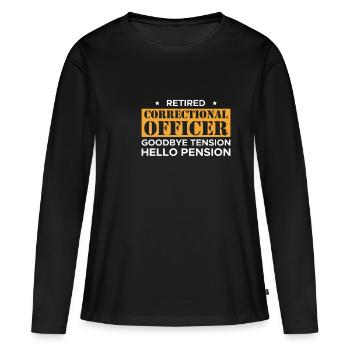 Retired Correctional Goodye Tension Hello Pension - Women's Premium Organic Long Sleeve Shirt - black - Front - Julia (174cm)