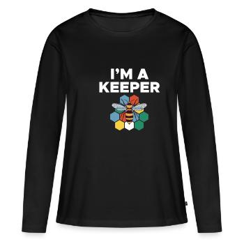 Im A Keeper Bee Shirt Cadeau - T-shirt manches longues Premium bio Femme - noir - Devant - Julia (174cm)