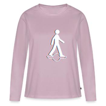 Stick Figure Onewheel Shirt Cadeau - T-shirt manches longues Premium bio Femme - rose poudré - Devant - Julia (174cm)