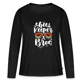 Bee Keeper Bros Chemise Cadeau Apiculteur - T-shirt manches longues Premium bio Femme - noir - Devant - Julia (174cm)