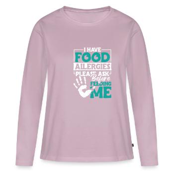 I Have Foot Allergies Shirt Gift - Women's Premium Organic Long Sleeve Shirt - dusky pink - Front - Julia (174cm)