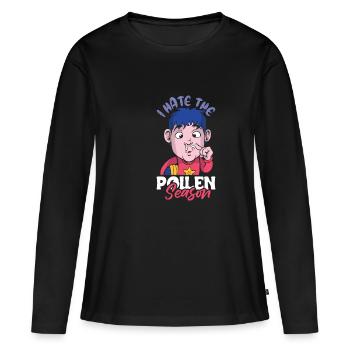 Je déteste la chemise de saison du pollen - T-shirt manches longues Premium bio Femme - noir - Devant - Julia (174cm)