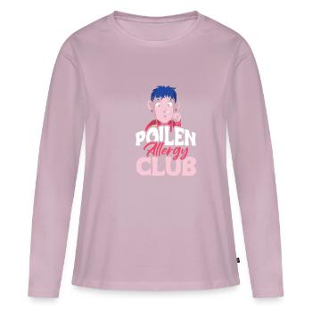 Pollen Allergy Club Shirt Gift - Women's Premium Organic Long Sleeve Shirt - dusky pink - Front - Julia (174cm)