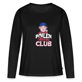 Cadeau de chemise Pollen Allergy Club - T-shirt manches longues Premium bio Femme - noir - Devant - Julia (174cm)
