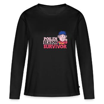 Cadeau de chemise de survivant de saison du pollen - T-shirt manches longues Premium bio Femme - noir - Devant - Julia (174cm)
