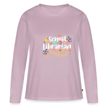 School Librarian Geschenk Schule - Frauen Premium Bio Langarmshirt - Altrosa - Vorne - Julia (174cm)