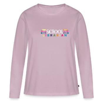 School Librarian Shirt Geschenk - Frauen Premium Bio Langarmshirt - Altrosa - Vorne - Julia (174cm)