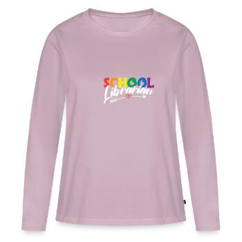 School Librarian Geschenk Schule - Frauen Premium Bio Langarmshirt - Altrosa - Vorne - Julia (174cm)