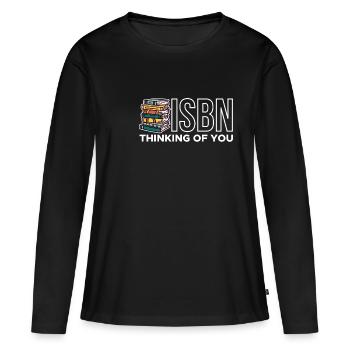 ISBN Thinking Of You Chemise de bibliothèque - T-shirt manches longues Premium bio Femme - noir - Devant - Julia (174cm)