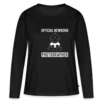 Official Newborn Photographer Shirt - Women's Premium Organic Long Sleeve Shirt - black - Front - Julia (174cm)