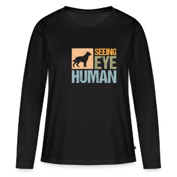 Seeing Eye Chemise humaine Cadeau Chien Guide - T-shirt manches longues Premium bio Femme - noir - Devant - Julia (174cm)