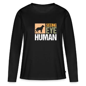 Seeing Eye Chemise humaine Cadeau Chien Guide - T-shirt manches longues Premium bio Femme - noir - Devant - Julia (174cm)