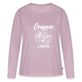 Crappie Crew Shirt Cadeau - T-shirt manches longues Premium bio Femme - rose poudré - Devant - Julia (174cm)