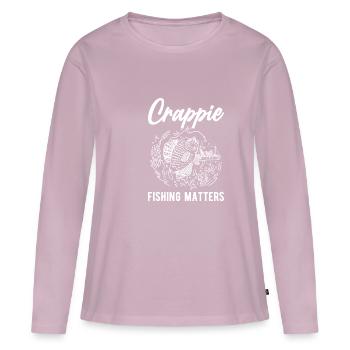 Cadeau de chemise Crappie Fishing Matters - T-shirt manches longues Premium bio Femme - rose poudré - Devant - Julia (174cm)