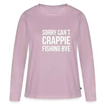 Désolé Cant Crappie Fishing Bye - T-shirt manches longues Premium bio Femme - rose poudré - Devant - Julia (174cm)