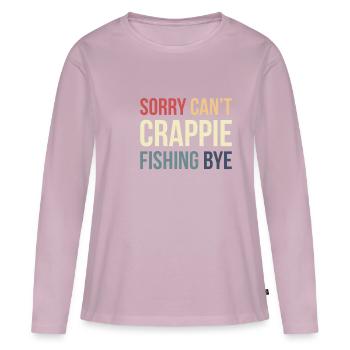 Désolé Cant Crappie Fishing Bye - T-shirt manches longues Premium bio Femme - rose poudré - Devant - Julia (174cm)