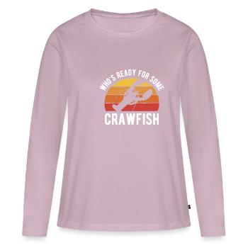 Whos Ready For Some Crawfish? - Frauen Premium Bio Langarmshirt - Altrosa - Vorne - Julia (174cm)