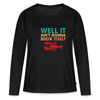 Eh bien, il va se sucer tout seul - T-shirt manches longues Premium bio Femme - noir - Devant - Julia (174cm)