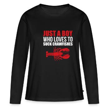 Juste un garçon qui aime sucer des écrevisses - T-shirt manches longues Premium bio Femme - noir - Devant - Julia (174cm)