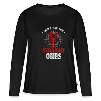 Ne mangez pas les hétéros chemise cadeau écrevisse - T-shirt manches longues Premium bio Femme - noir - Devant - Julia (174cm)